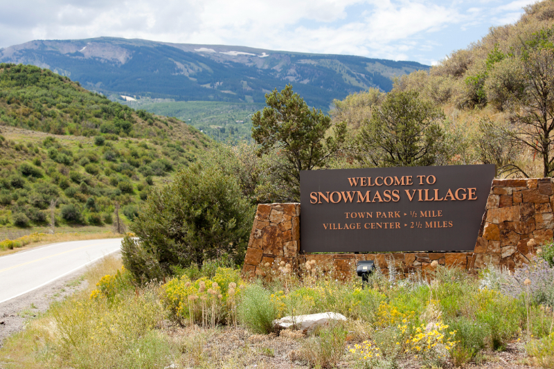 Snowmass Village welcome sign