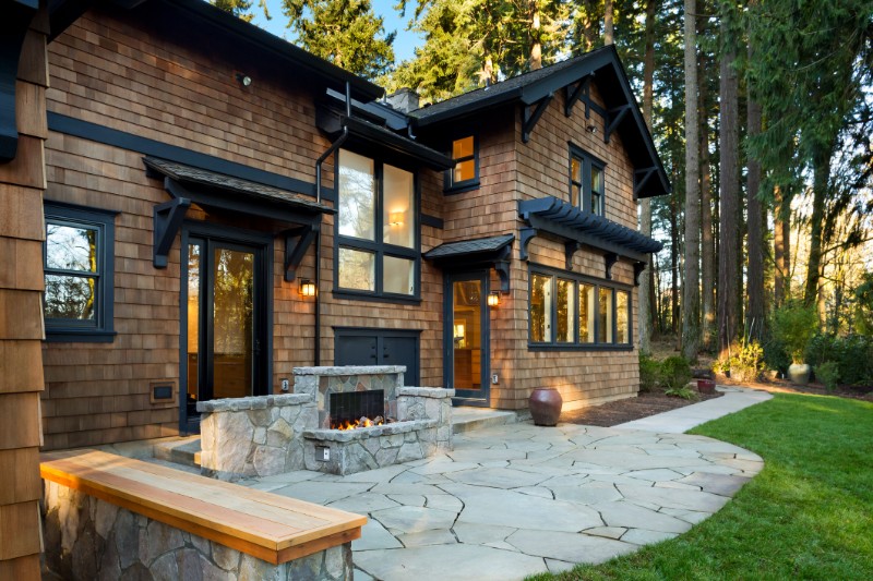 Back Patio and Fireplace 